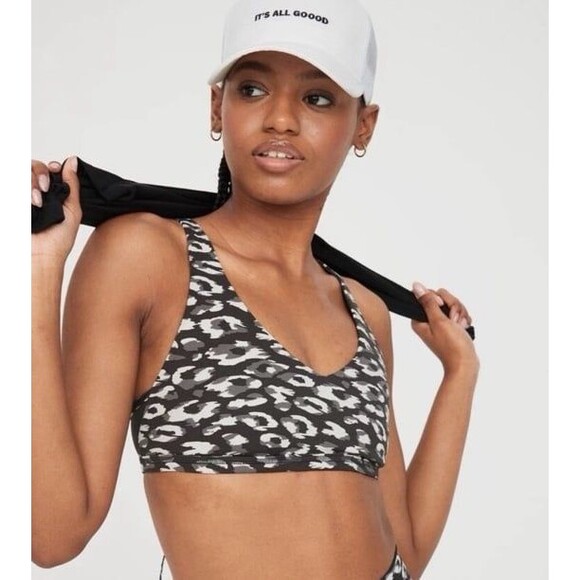 Offline By Aerie Goals Plunge Sports Bra Gray Size Small - Picture 3 of 10